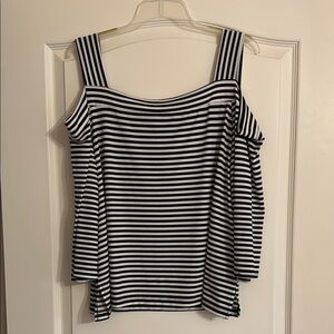 Chicos sz 3 Striped Black and White Women's Top